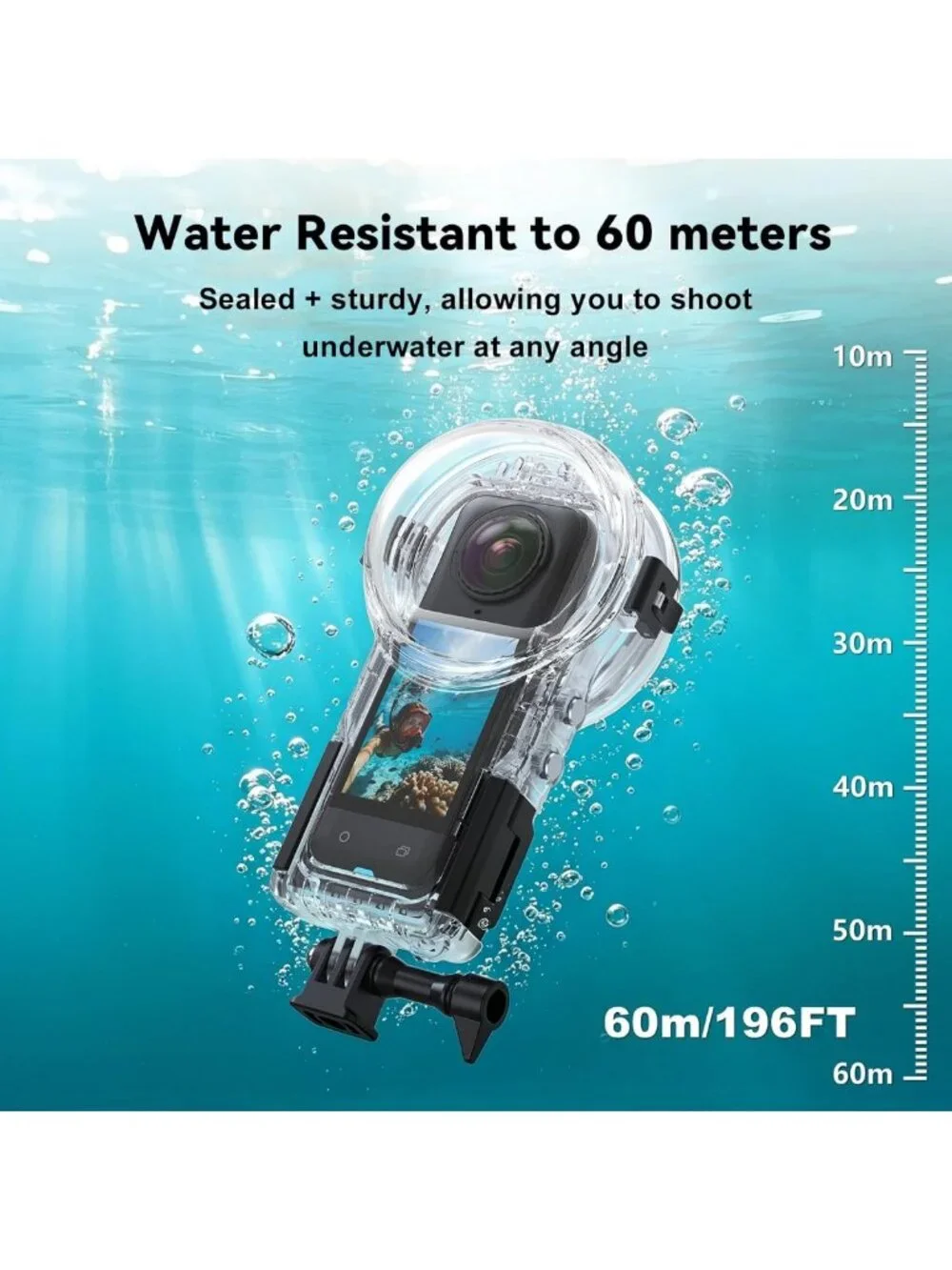 Waterproof 60M Dive Case for Insta360 X5 | Underwater Housing for Snorkeling